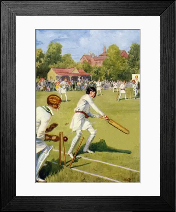 Framed Print : Schoolgirl cricket Framed Print : Schoolgirl cricket