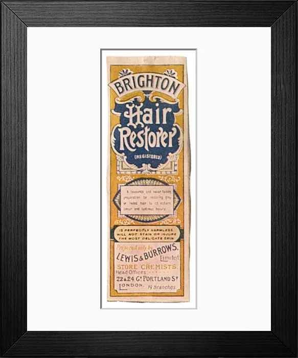 Framed Print : Brighton Hair Restorer Framed Print : Brighton Hair Restorer