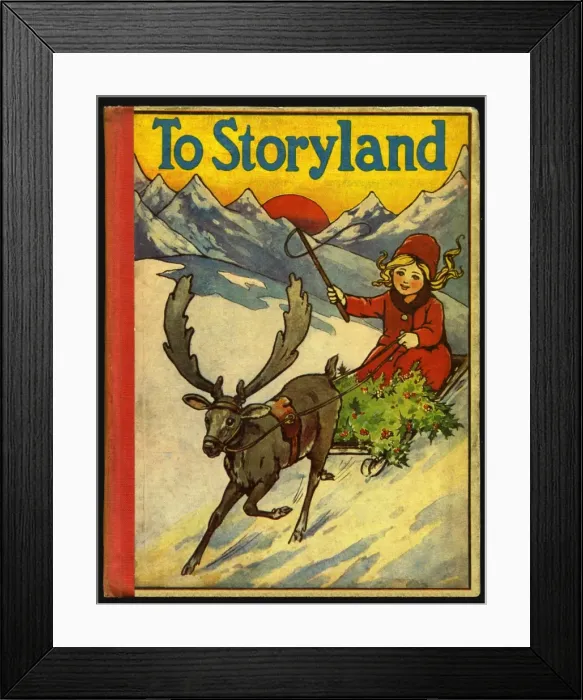 Framed Print : Winter scene. Child on a sled Framed Print : Winter scene. Child on a sled
