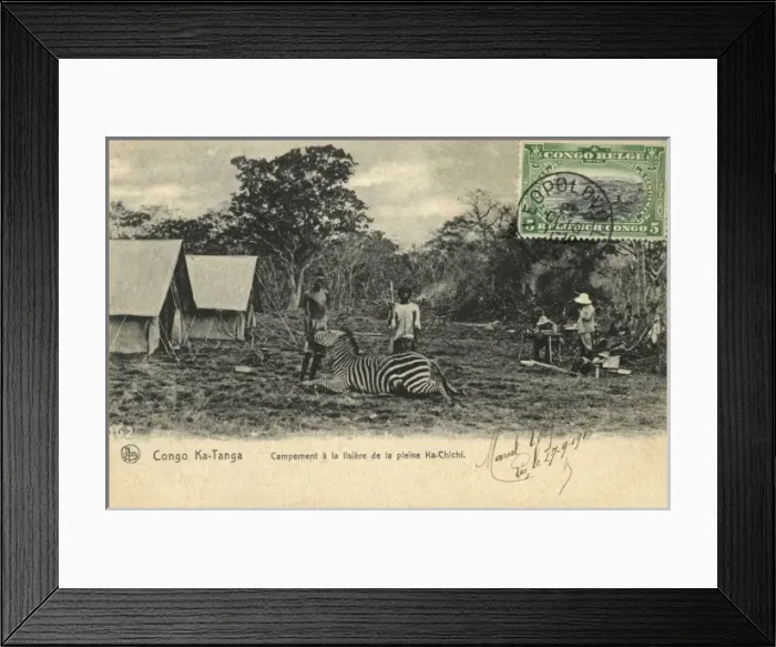 Framed Print : Hunt camp - Congo - Zebra Hunting Framed Print : Hunt camp - Congo - Zebra Hunting