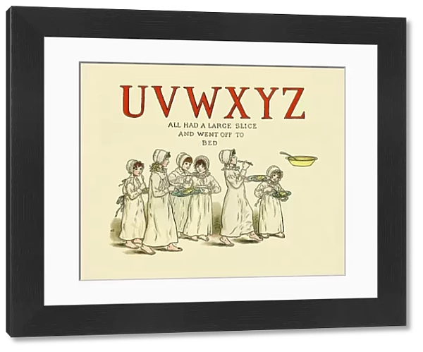 UVWXYZ. From A Apple Pie the iconic picture book by Kate Greenaway Date: 1886