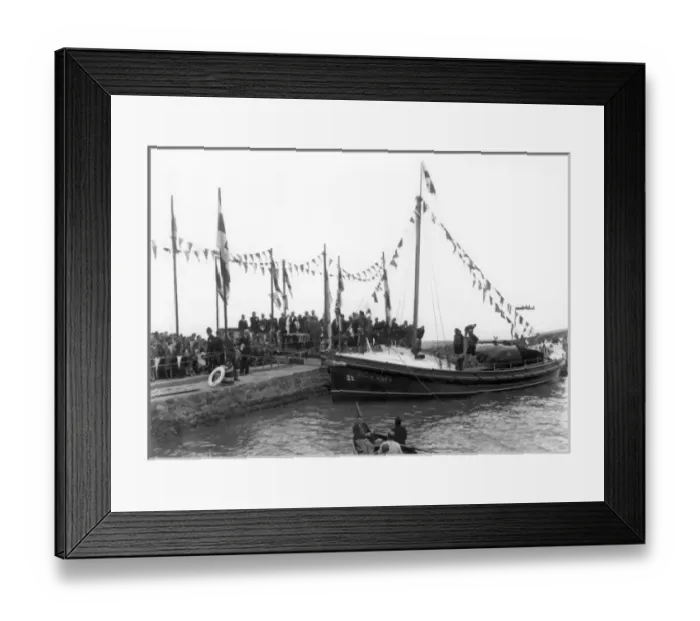 Framed Print : Prince George naming the new lifeboat, Walton, Essex Framed Print : Prince George naming the new lifeboat, Walton, Essex