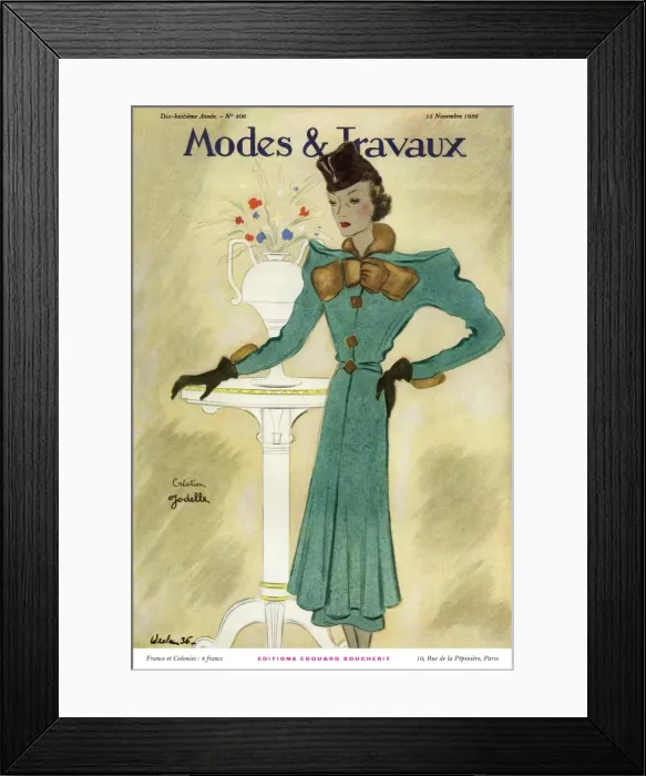 Framed Print : Modes et Travaux front cover. Art deco Framed Print : Modes et Travaux front cover. Art deco