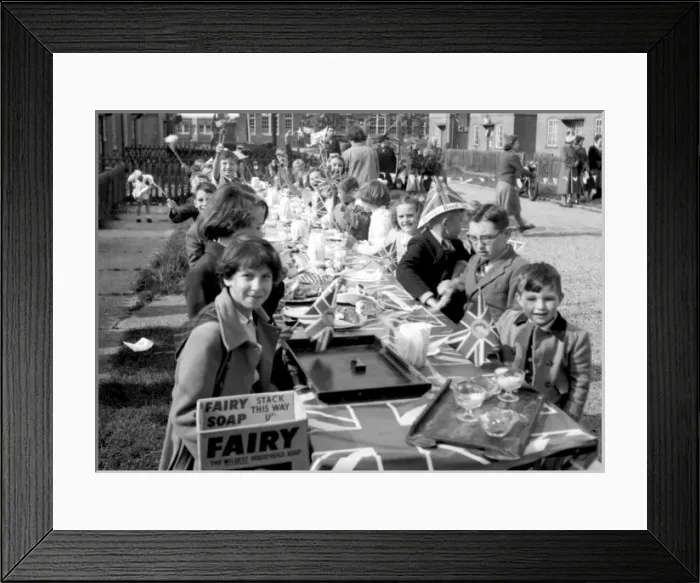 Framed Print : Coronation street party, Walton-on-the-Naze, Essex Framed Print : Coronation street party, Walton-on-the-Naze, Essex