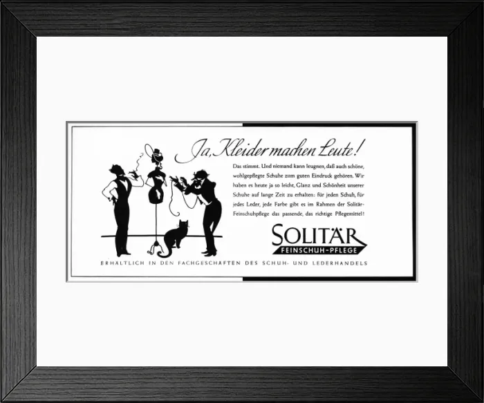 Framed Print : Advertisement for Solitar Fine Shoe Care Framed Print : Advertisement for Solitar Fine Shoe Care