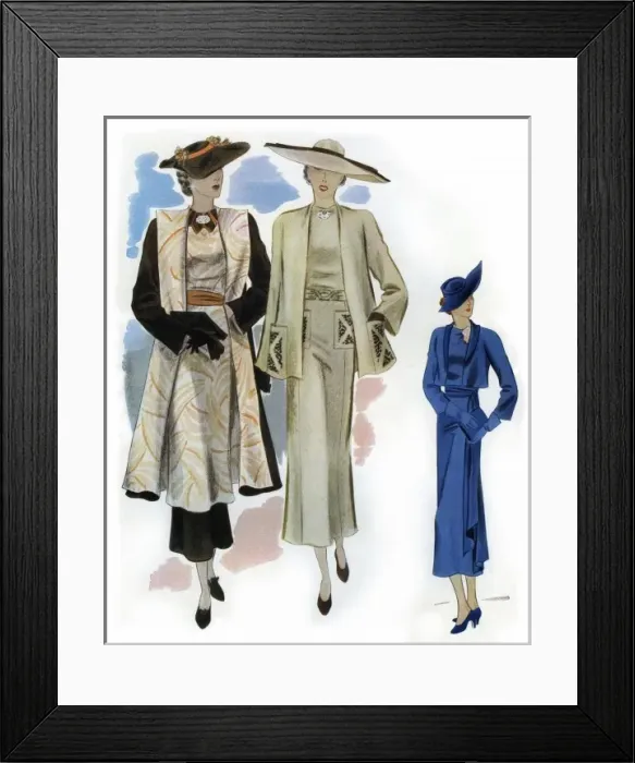 Framed Print : Ladies in daywear 1936 Framed Print : Ladies in daywear 1936