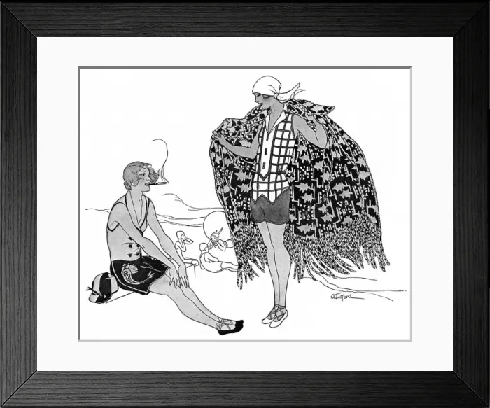 Framed Print : Beach fashion, 1927 Framed Print : Beach fashion, 1927