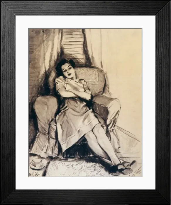 Framed Print : Esme in a chair by David Wright Framed Print : Esme in a chair by David Wright