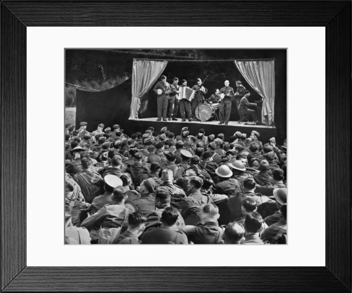 Framed Print : Open-air concert given by soldiers, 1939 Framed Print : Open-air concert given by soldiers, 1939