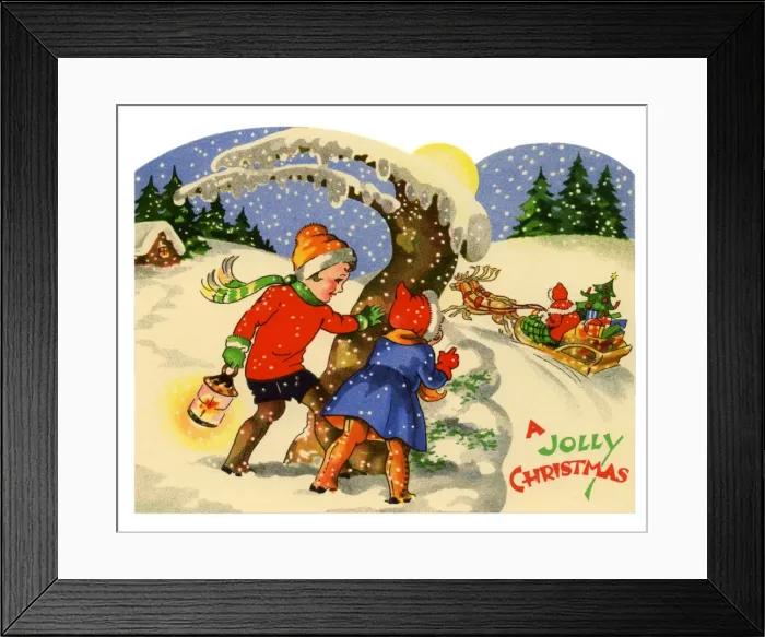 Framed Print : Watching Santa in his sleigh Framed Print : Watching Santa in his sleigh