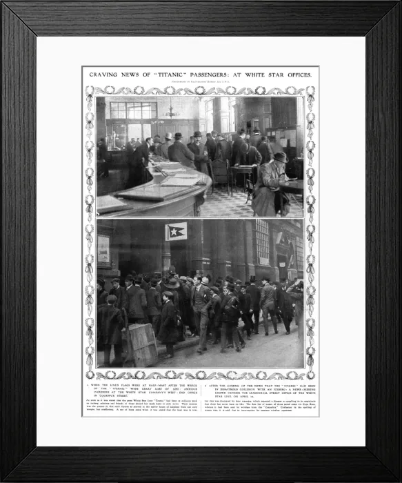Framed Print : Titanic - Craving News at White Star offices Framed Print : Titanic - Craving News at White Star offices