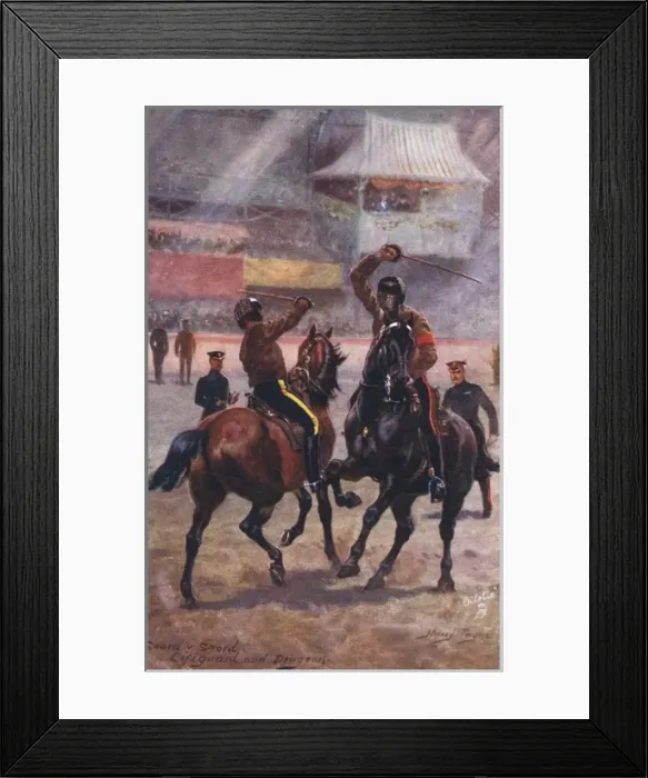 Framed Print : Military Tournament - Lifeguard vs. Dragoon Framed Print : Military Tournament - Lifeguard vs. Dragoon