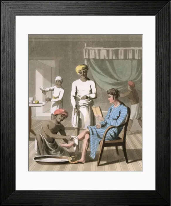 Framed Print : European Gentleman dressing Framed Print : European Gentleman dressing
