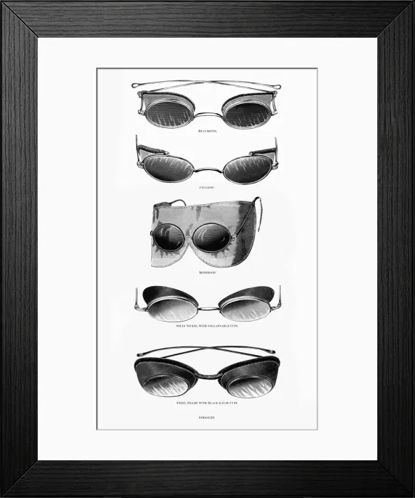 Framed Print : Goggles, from thes Maw and Sons catalogue Date: 1903 Framed Print : Goggles, from thes Maw and Sons catalogue Date: 1903