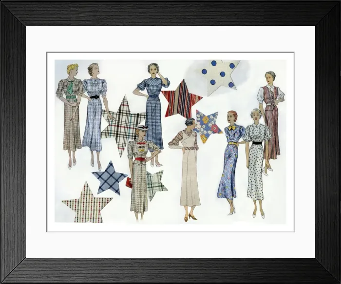 Framed Print : Summer fashion spread 1933 Framed Print : Summer fashion spread 1933