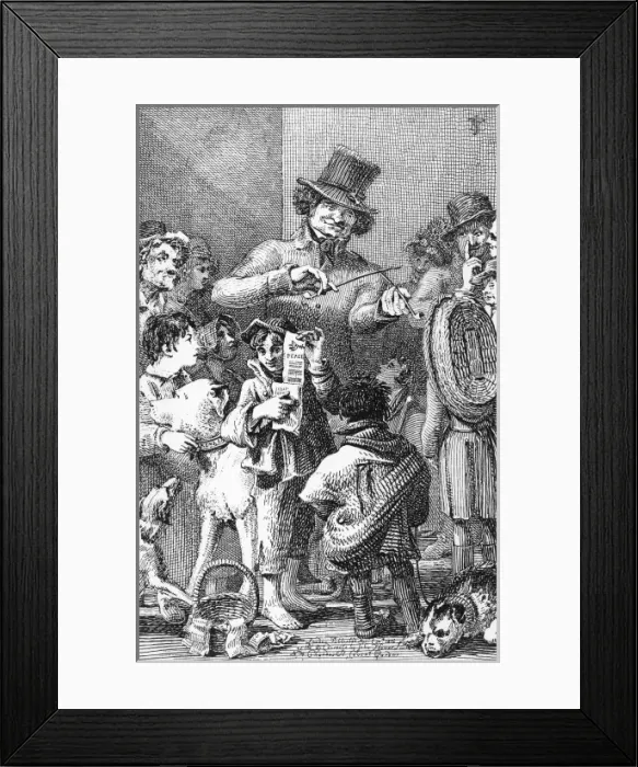 Framed Print : Street music: A bird mimic, 1816 Framed Print : Street music: A bird mimic, 1816