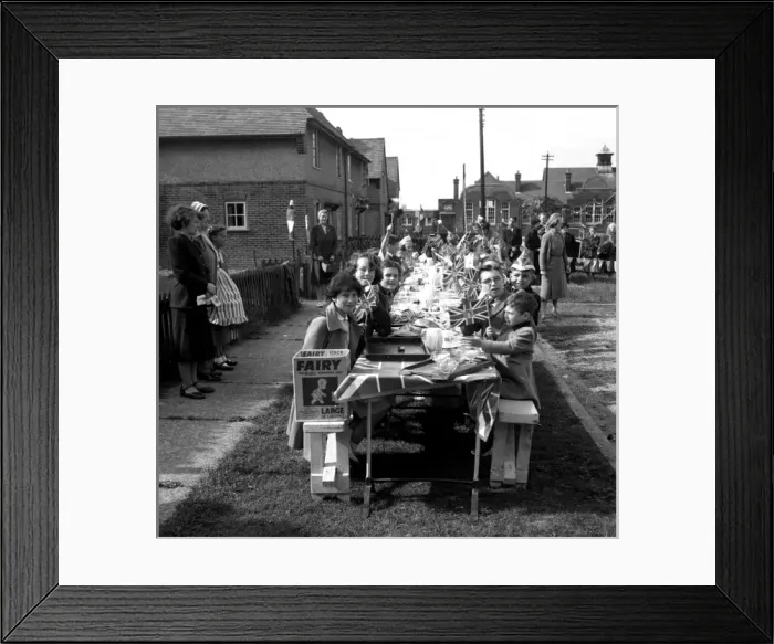 Framed Print : Coronation street party, Walton-on-the-Naze, Essex Framed Print : Coronation street party, Walton-on-the-Naze, Essex