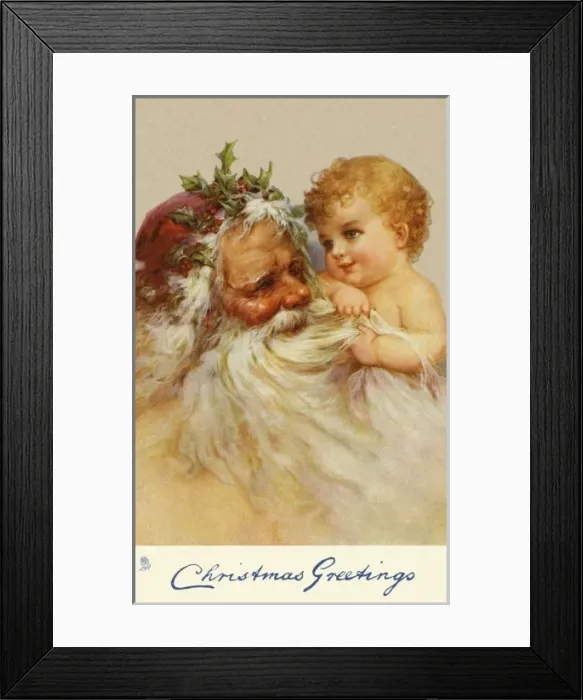 Framed Print : Santa and child Framed Print : Santa and child