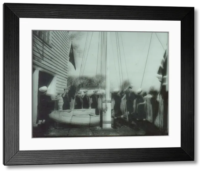 Framed Print : Sea Scouts hoisting the colours Framed Print : Sea Scouts hoisting the colours