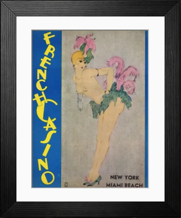 Framed Print : Menu card for the French Casino, New York - Miami Beach, 193 Framed Print : Menu card for the French Casino, New York - Miami Beach, 193