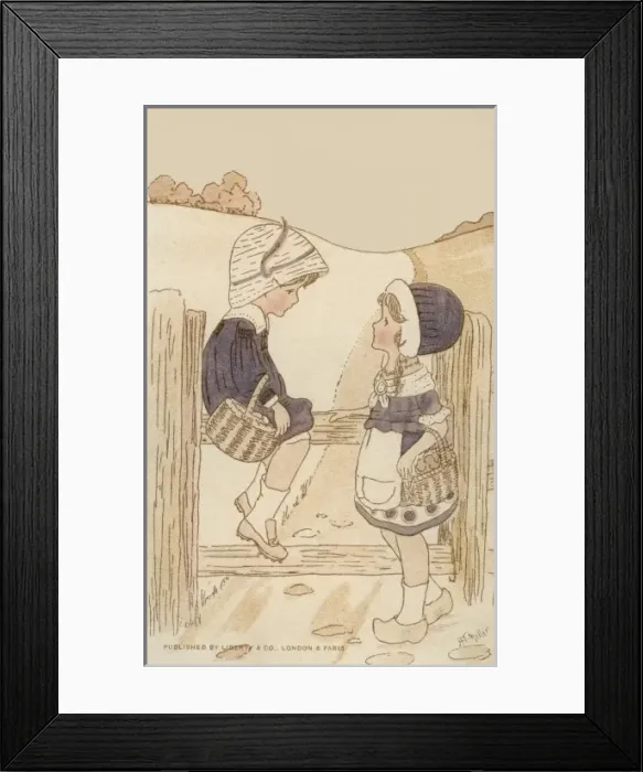 Framed Print : Boy and girl in the country Framed Print : Boy and girl in the country