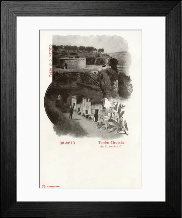 Framed Print : Etruscan Tombs - and St. Patricks Well - Orvieto Framed Print : Etruscan Tombs - and St. Patricks Well - Orvieto