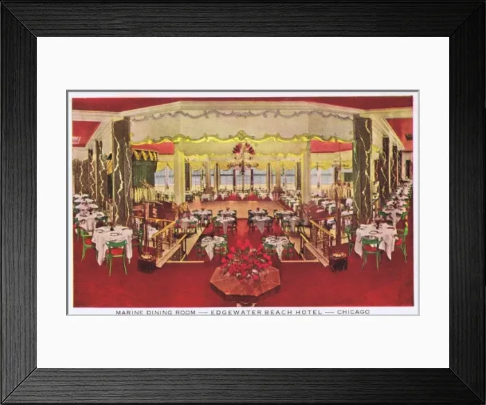 Framed Print : The Marine Dining Room at the Edgewater Beach Hotel, Chicago Framed Print : The Marine Dining Room at the Edgewater Beach Hotel, Chicago