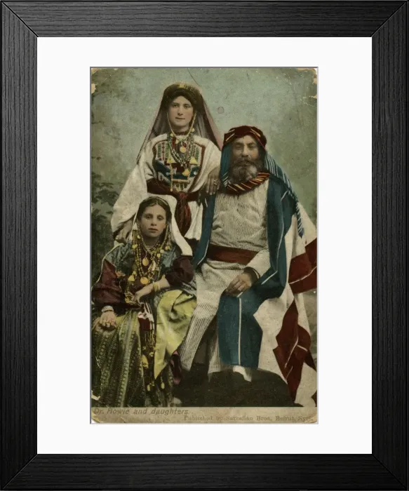 Framed Print : Dr Howie and his daughters, Beirut Framed Print : Dr Howie and his daughters, Beirut