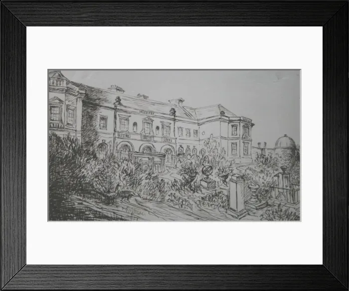 Framed Print : Sketch of Hartwell House, Buckinghamshire Framed Print : Sketch of Hartwell House, Buckinghamshire