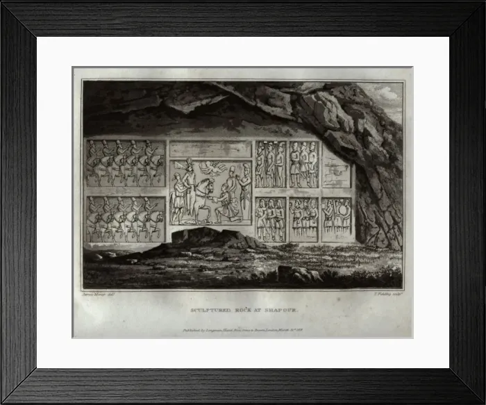 Framed Print : Sculpted rock relief at Shapour (Bishapur), Iran Framed Print : Sculpted rock relief at Shapour (Bishapur), Iran