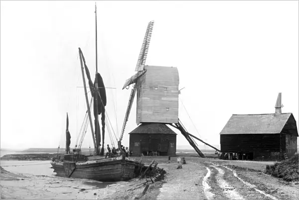 Barge and windmill, Walton-on-the-Naze, Essex