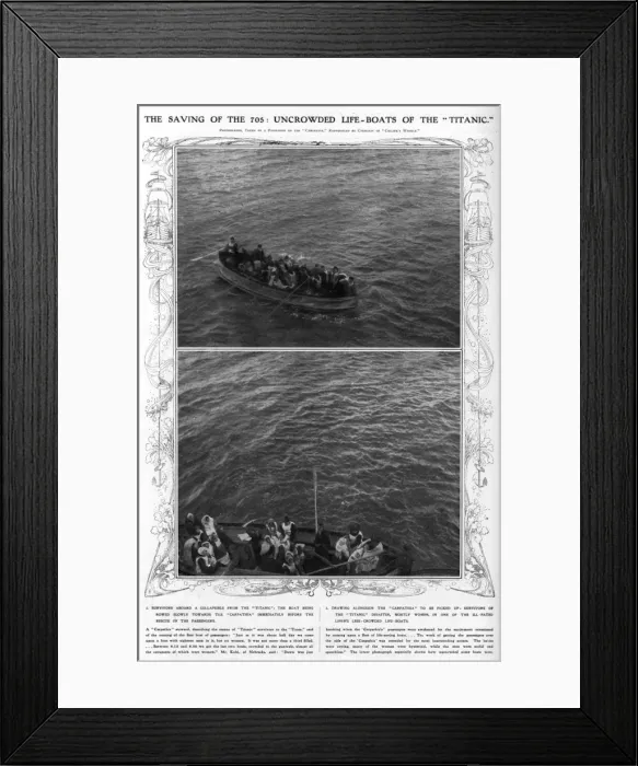 Framed Print : Titanic - uncrowded lifeboats Framed Print : Titanic - uncrowded lifeboats