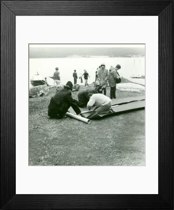 Framed Print : Preparing red carpet for Queens visit, Kielder Water Framed Print : Preparing red carpet for Queens visit, Kielder Water