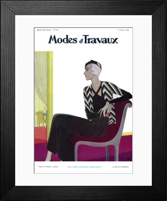 Framed Print : Modes et Travaux front cover. Art deco Framed Print : Modes et Travaux front cover. Art deco