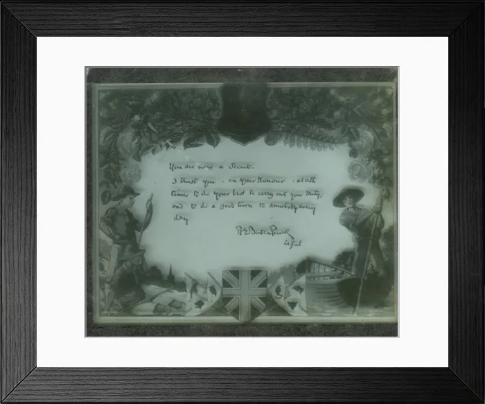 Framed Print : Early scouting certificate Framed Print : Early scouting certificate