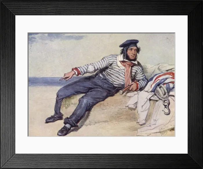 Framed Print : A Fisherman of 1834 by William Derby Framed Print : A Fisherman of 1834 by William Derby
