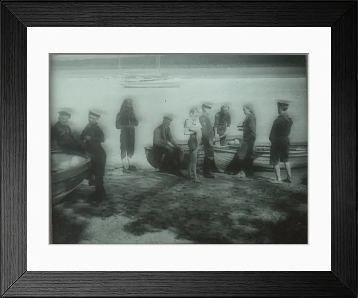Framed Print : Sea Scouts pulling up boats from the water Framed Print : Sea Scouts pulling up boats from the water