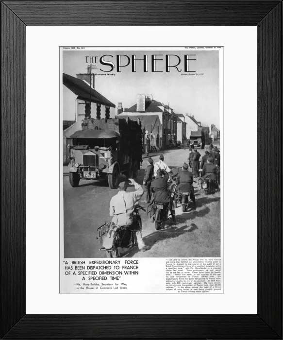 Framed Print : British Expeditionary Force arrive in France, 1939 Framed Print : British Expeditionary Force arrive in France, 1939