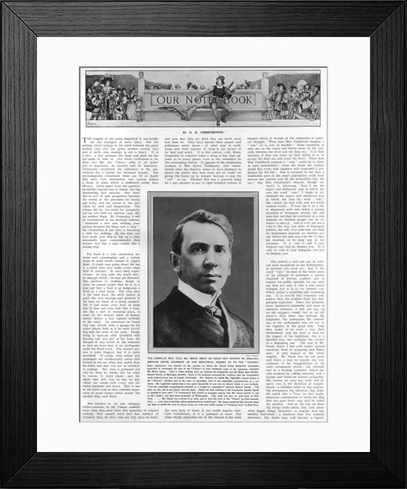 Framed Print : G. K. Chesterton Our Notebook - comment on the Titanic Framed Print : G. K. Chesterton Our Notebook - comment on the Titanic