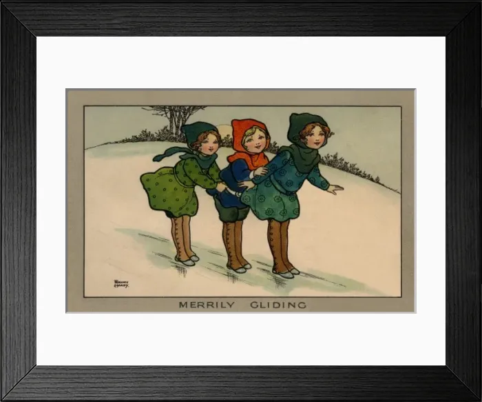 Framed Print : Winter scene. Gliding on the snow Framed Print : Winter scene. Gliding on the snow