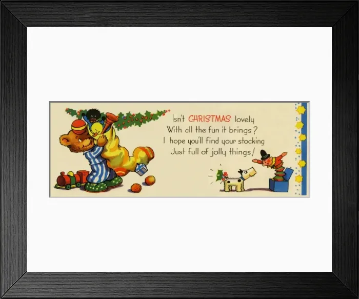 Framed Print : Teddy with a stocking full of presents Framed Print : Teddy with a stocking full of presents