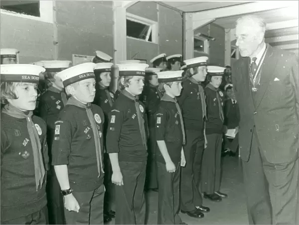 Lord Mountbatten inspecting Sea Scouts