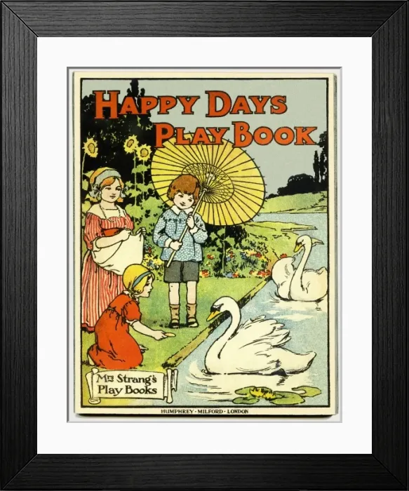Framed Print : Children feeding swans Framed Print : Children feeding swans