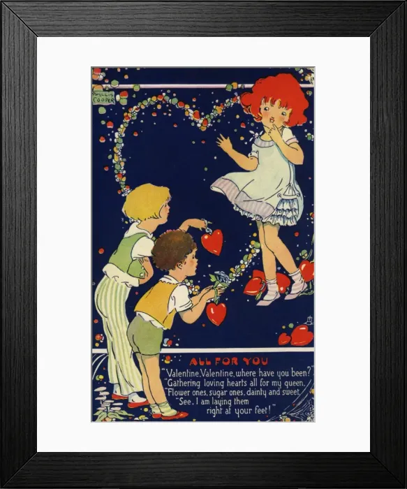 Framed Print : Children and love hearts Framed Print : Children and love hearts