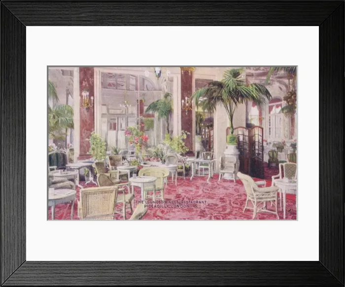 Framed Print : The Lounge of the Princes Restaurant, London Framed Print : The Lounge of the Princes Restaurant, London