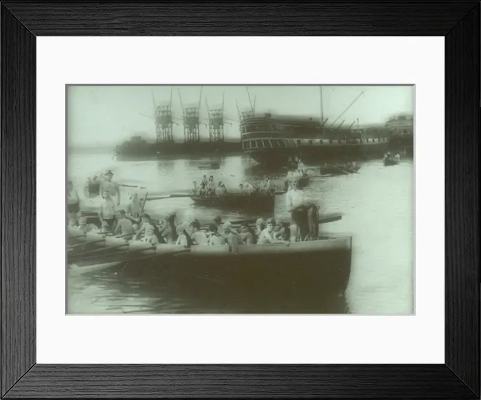 Framed Print : Sea Scouts with HMS Victory, Portsmouth harbour Framed Print : Sea Scouts with HMS Victory, Portsmouth harbour