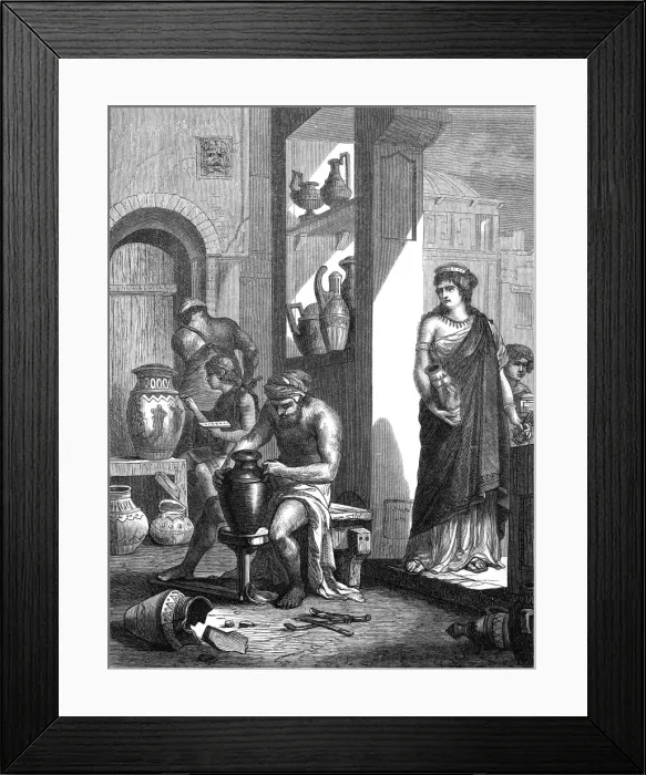 Framed Print : Pottery workshop in ancient Etruria Framed Print : Pottery workshop in ancient Etruria