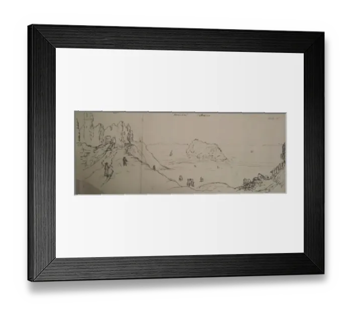 Framed Print : Sketch of Tenby, Wales, including the Castle Framed Print : Sketch of Tenby, Wales, including the Castle