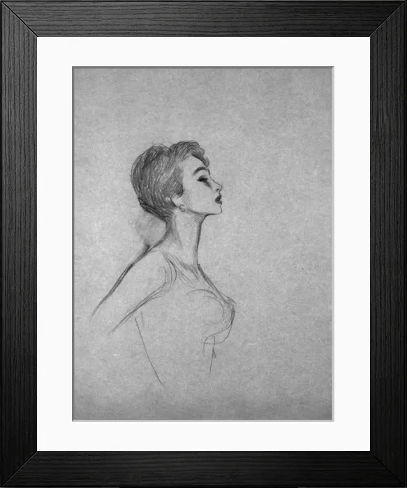 Framed Print : Sketch of a woman by David Wright Framed Print : Sketch of a woman by David Wright