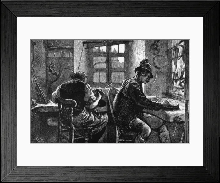 Framed Print : Zither making, Germany, 1872 Framed Print : Zither making, Germany, 1872